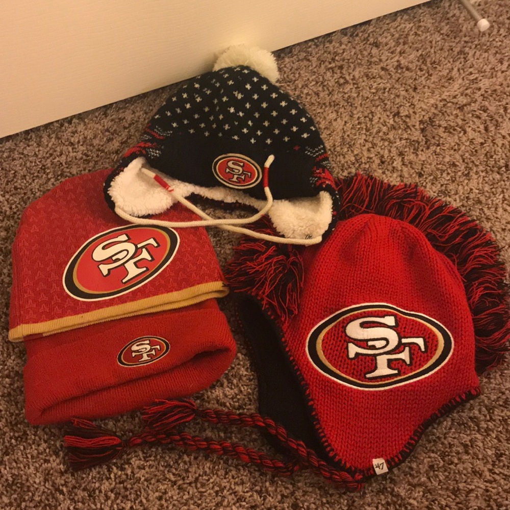 4 49ers beanies